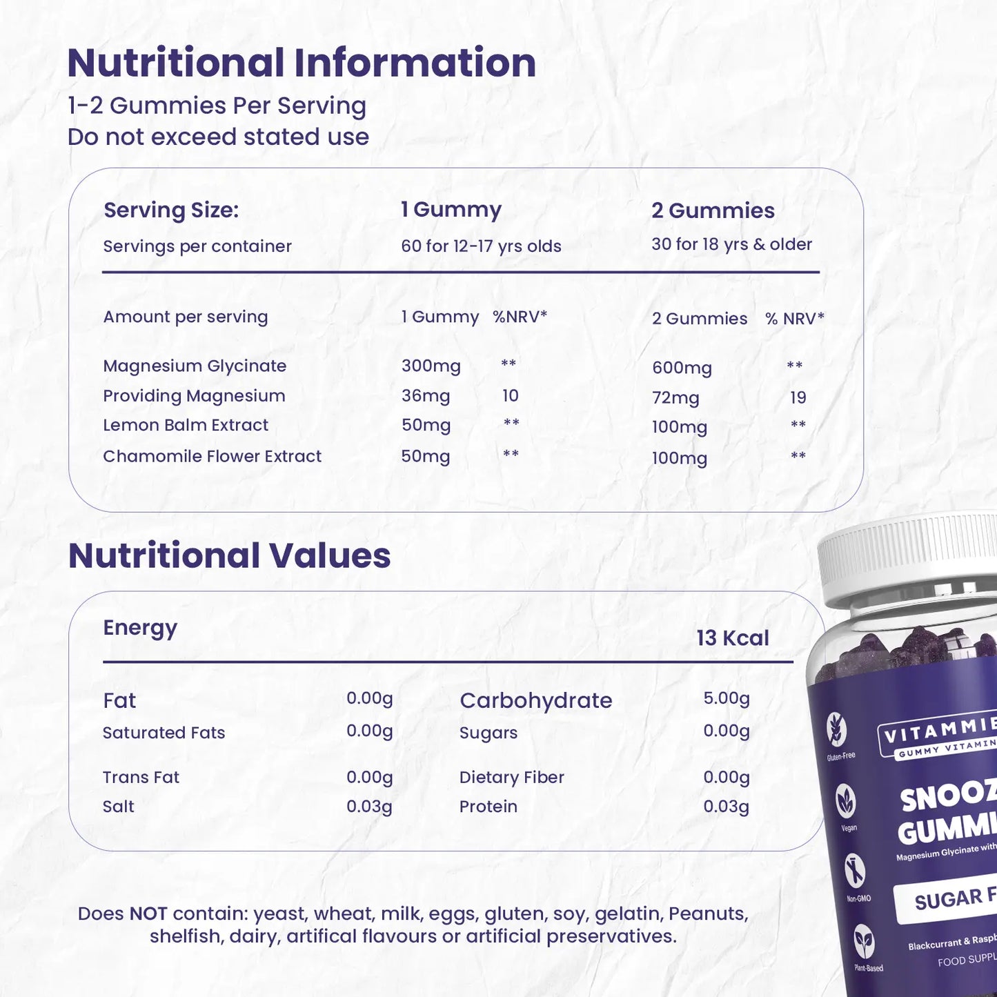 Magnesium Glycinate Snooze Gummies (Sugar-Free) Vitammiesuk