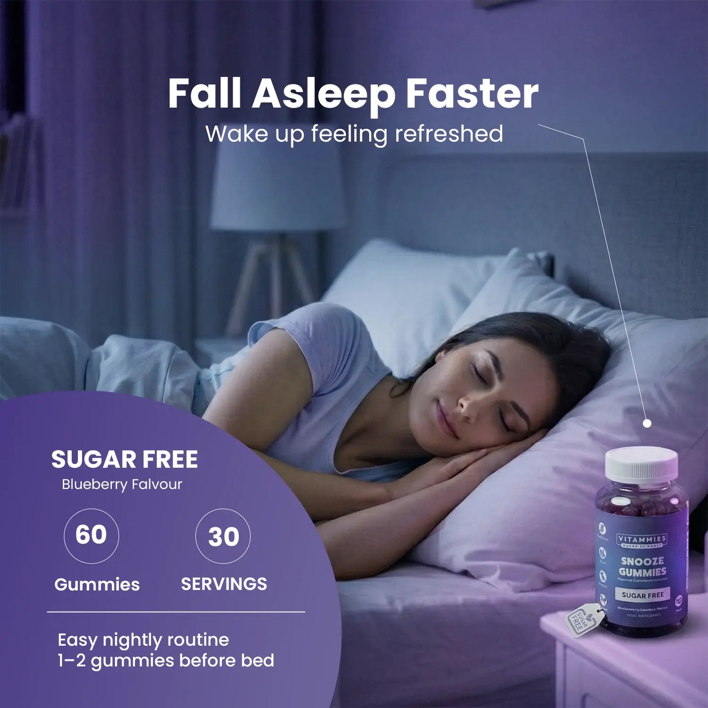 Magnesium Glycinate Snooze Gummies (Sugar-Free) Vitammiesuk