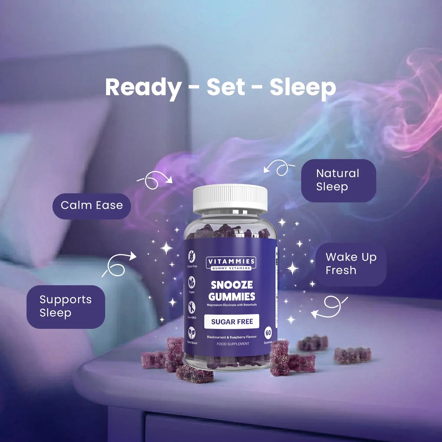 Magnesium Glycinate Snooze Gummies (Sugar-Free) Vitammiesuk